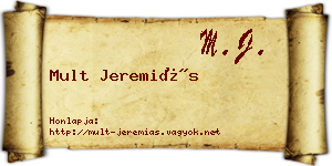 Mult Jeremiás névjegykártya